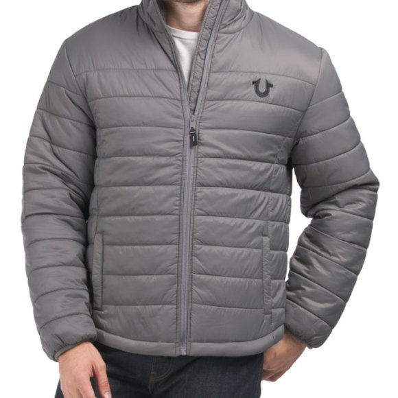 NWT TRUE RELIGION Puffer Jacket grey 563mn - Picture 1 of 4